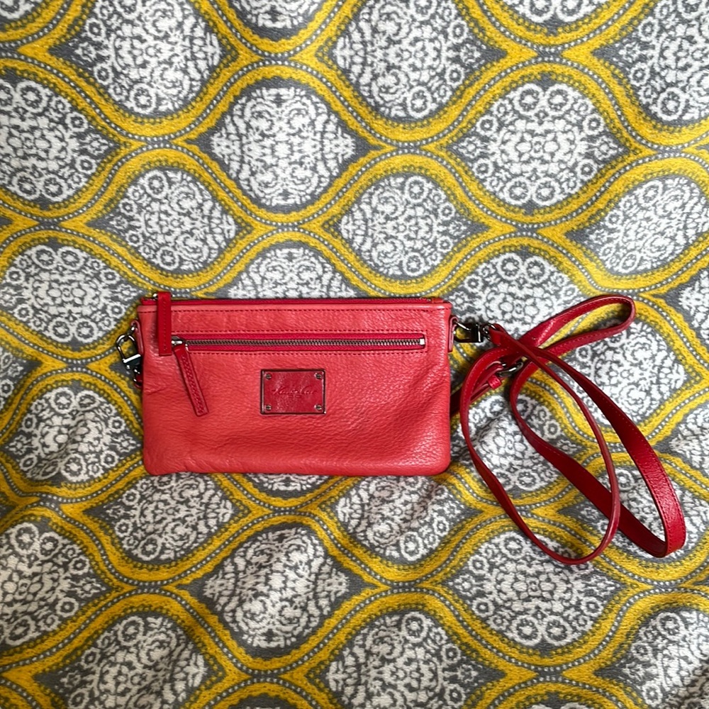 Red leather Kenneth Cole crossbody